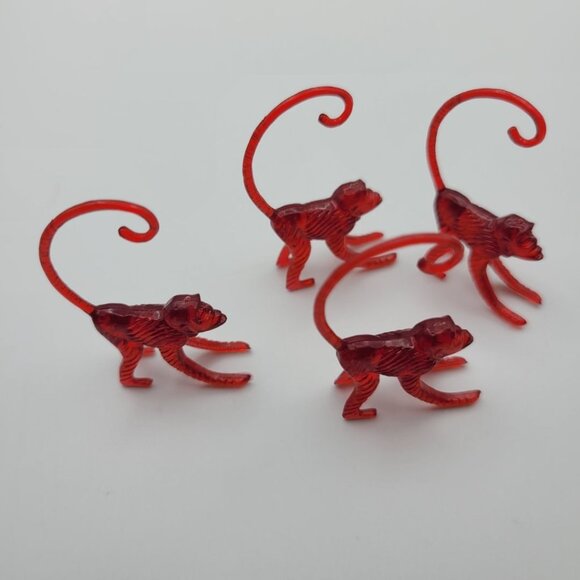 Vintage Cocktail Hanger Marker Zoo Animals 1960s Nron Pink Elephant Monkeys Mix - Picture 5 of 14